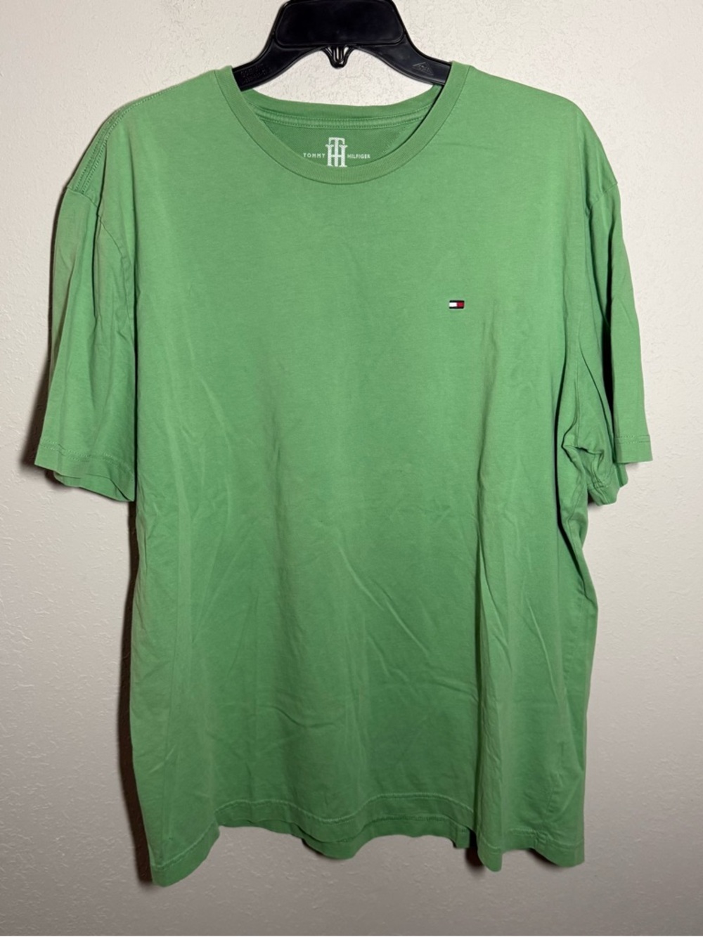 Men’s XL Green Tommy Hilfiger Preppy Casual Normcore Shirt Sleeve Tee Shirt